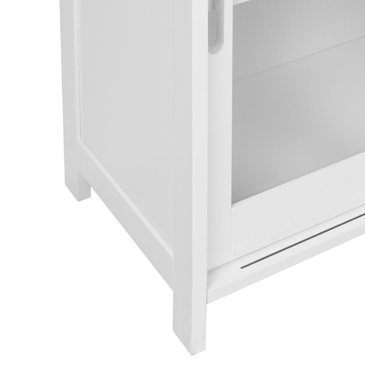 SIDEBOARD mit Glastüren 86 cm Weiß Crabtree - Weiß, Holzwerkstoff (86/86/32cm) - Beliani