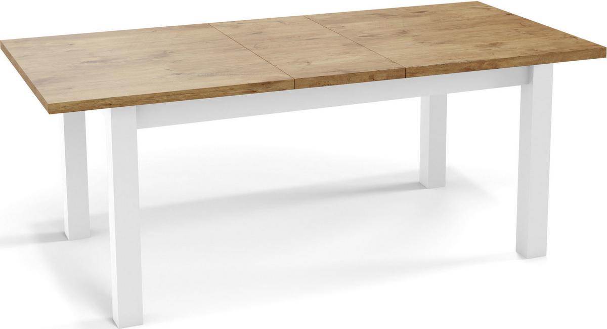 ESSTISCH Molly rechteckig ausziehbar, Lancelot Eiche 160-240/90/75 cm - Eichefarben/Weiß, Holz/Holzwerkstoff (90/240/75cm) - WFL GROUP