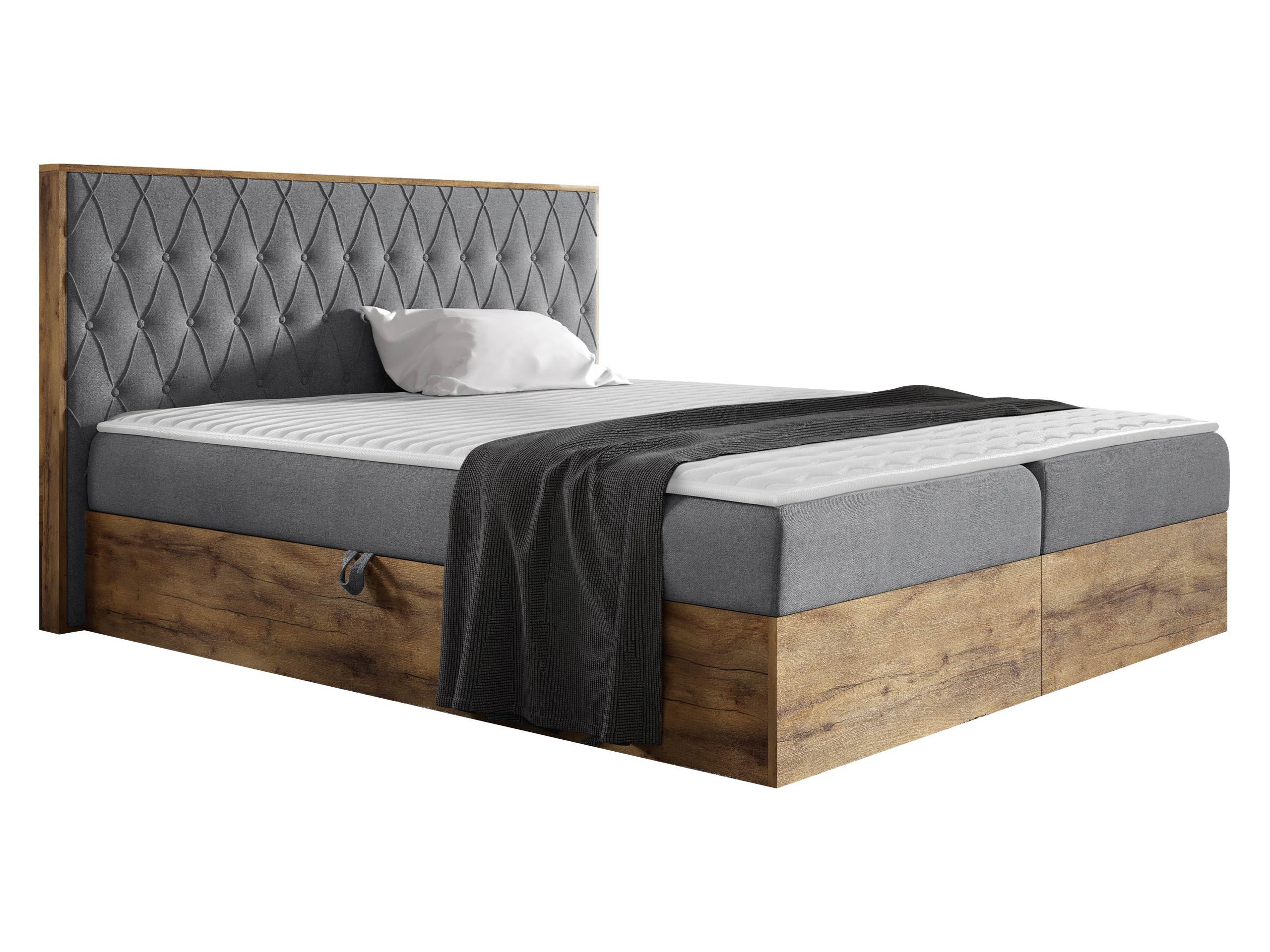 BOXBETT Wood 6 - H3 - Grau, Holz/Textil (160/200cm) - MIRJAN24