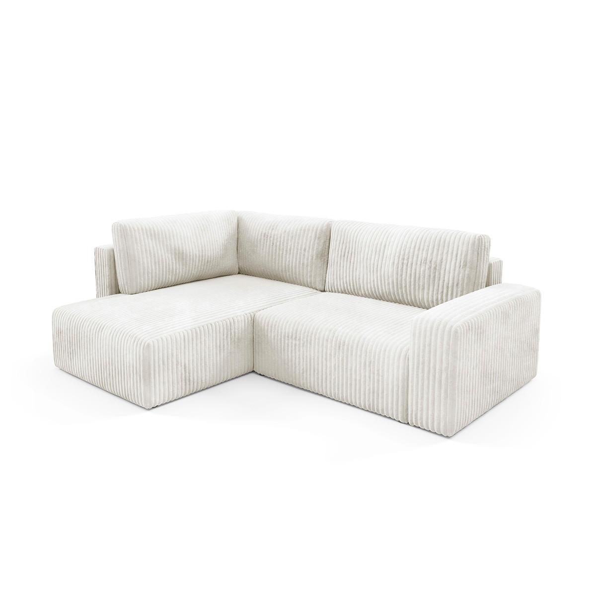 ECKSOFA Angela 4 Sitzplätze Gebrochenes Weiß - Weiß, Holz (245/182cm) - Petits-meubles