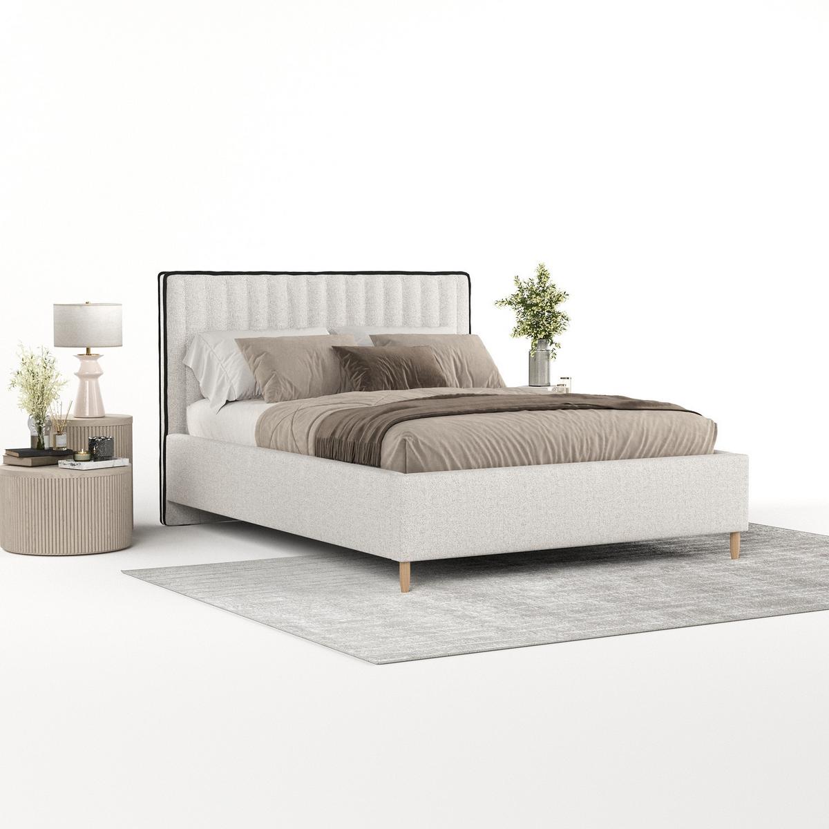 POLSTERBETT Aria 180/200 cm Hellbeige im Riva Stoff - Beige/Naturfarben, Holz/Holzwerkstoff (180/200cm) - AltaBeds