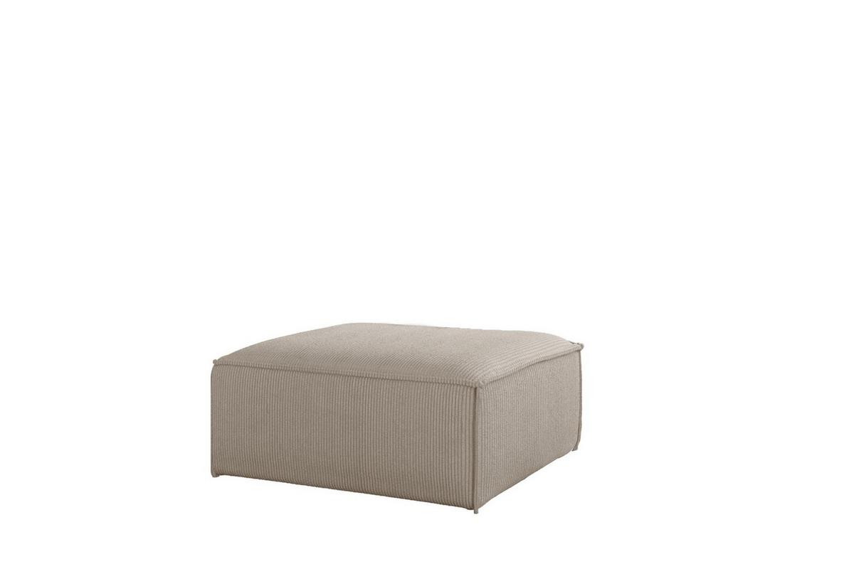 POLSTERHOCKER Celes Premium 85x85cm - Beige, Holzwerkstoff/Textil (85/40/85cm) - Fun Möbel