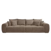 BIG-SOFA Federkern B306/T134/H86 cm, Liegefläche 120x240 cm, Cord Braun Taupe / 15174 - Chromfarben/Braun, Textil/Metall (306/86/134cm) - luma-home