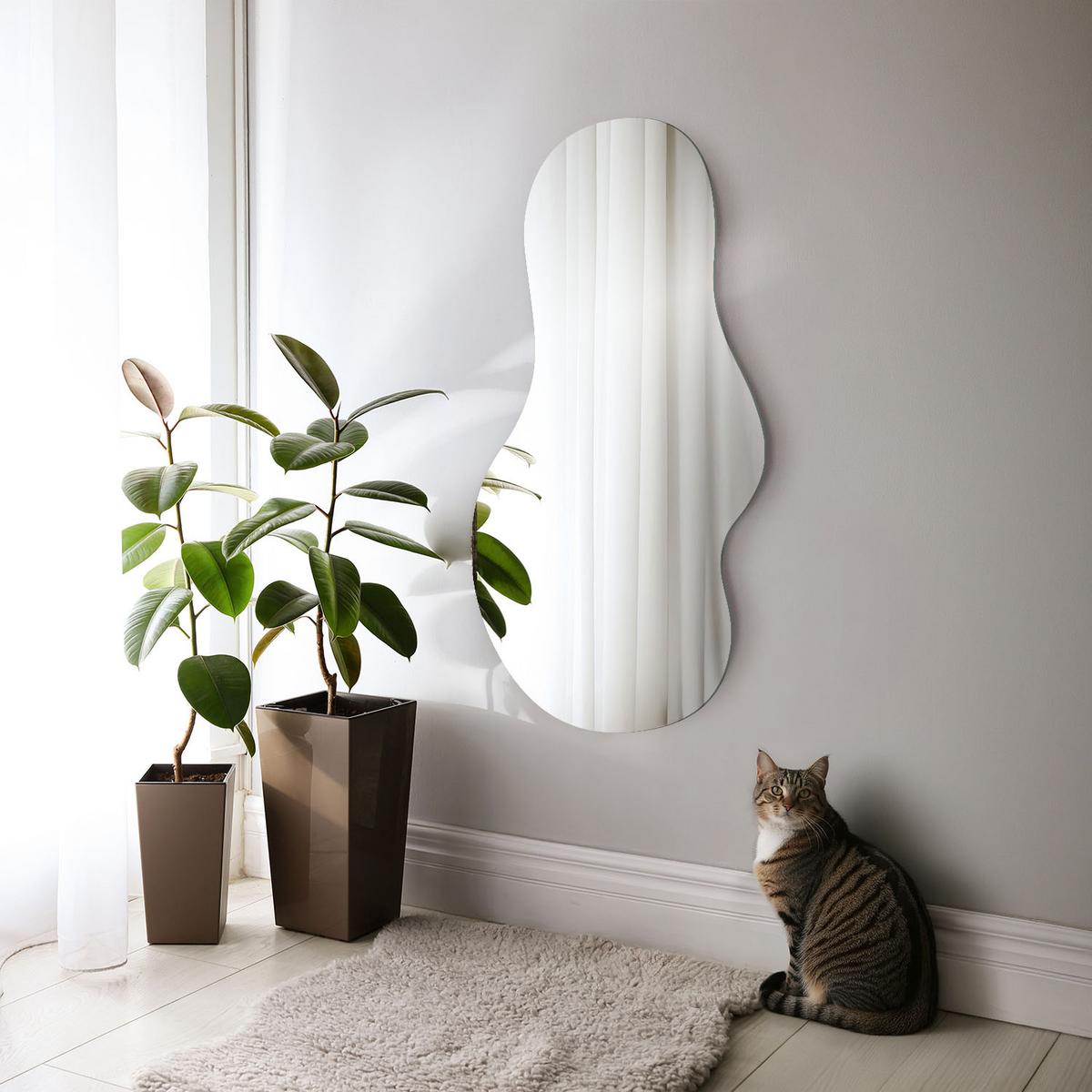 SPIEGEL 40x80 cm asymmetrisch - Transparent, Glas (40/80/0.4cm) - TULUP