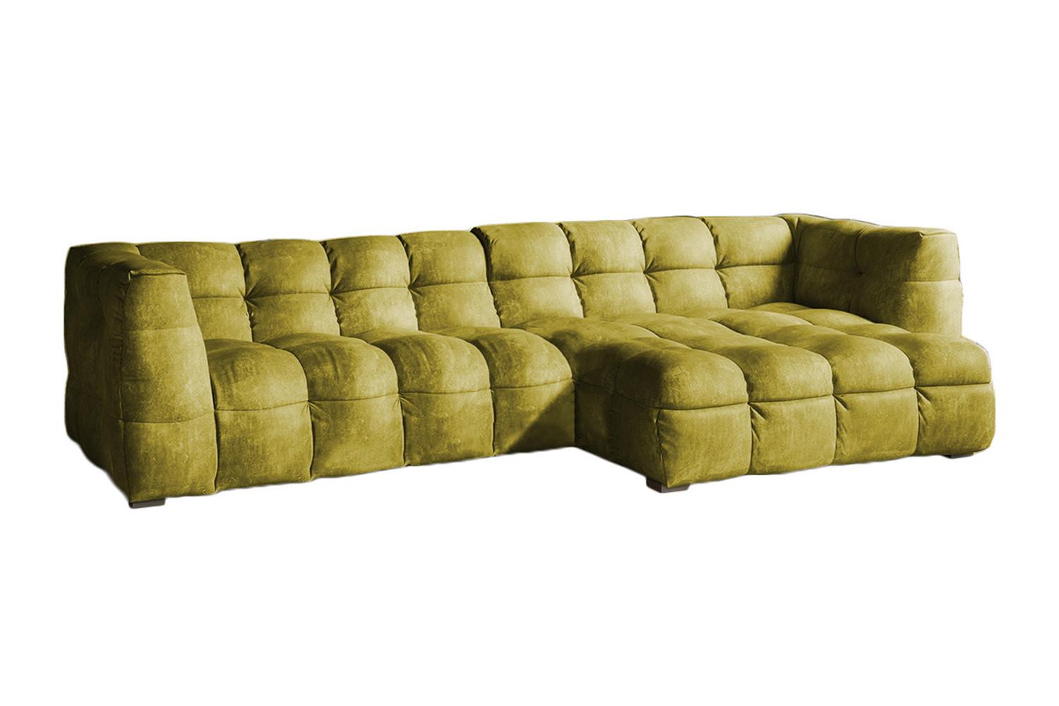 ECKSOFA RIO Grün Velvet - Schwarz/Grün, Textil (319/170cm) - KAWOLA
