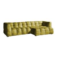 ECKSOFA RIO Grün Velvet - Schwarz/Grün, Textil (319/170cm) - KAWOLA