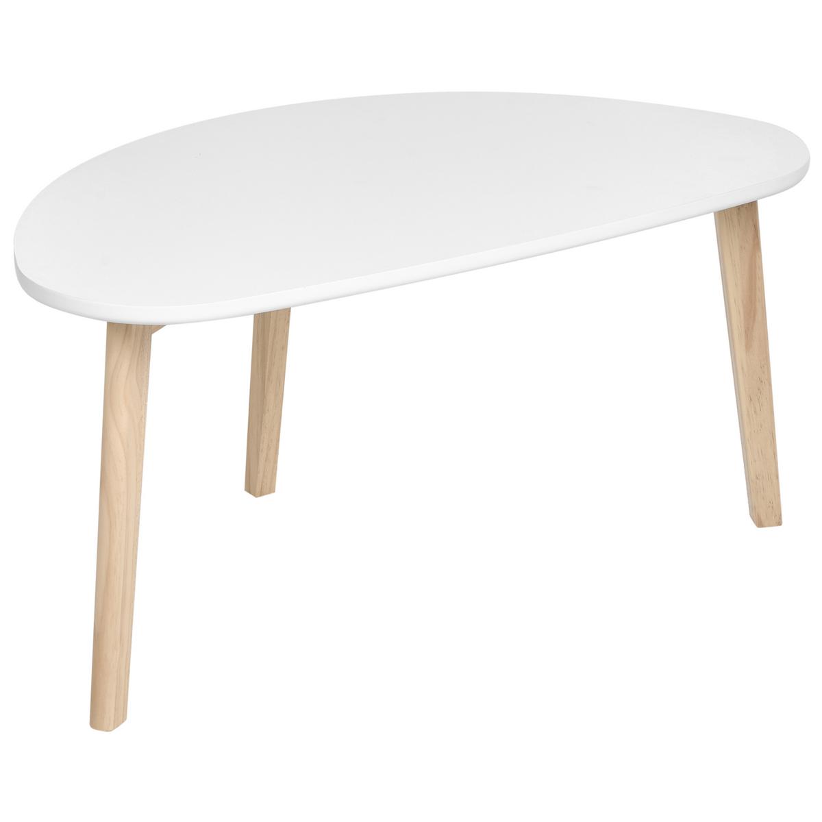 COUCHTISCH 2er-Set Weiß - Hellbraun, Holzwerkstoff (120/60/45cm) - Beliani