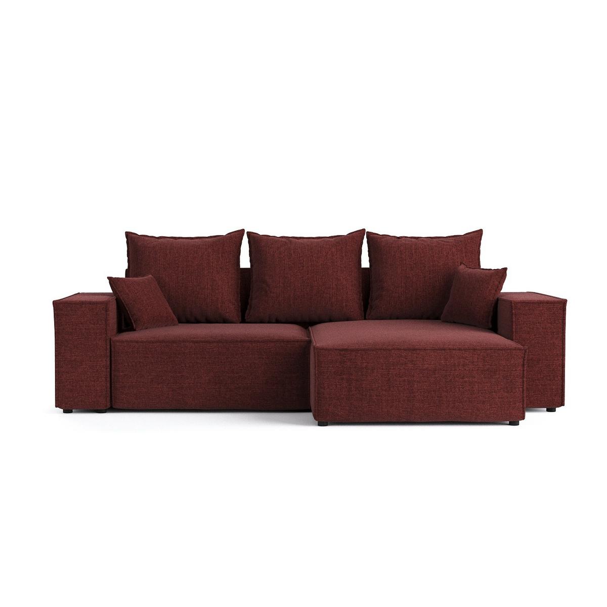 ECKSOFA SENSO mit Schlaffunktion Rot im City Stoff - Rot/Schwarz, Holz/Holzwerkstoff (255/148cm) - AltaBeds