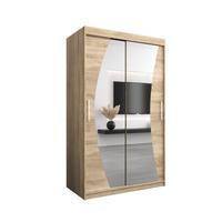 SCHWEBETÜRENSCHRANK 200/120/62 2-türig - Silberfarben/Sonoma Eiche, Holz/Kunststoff (120/200/62cm) - MÖBEL KRYSPOL