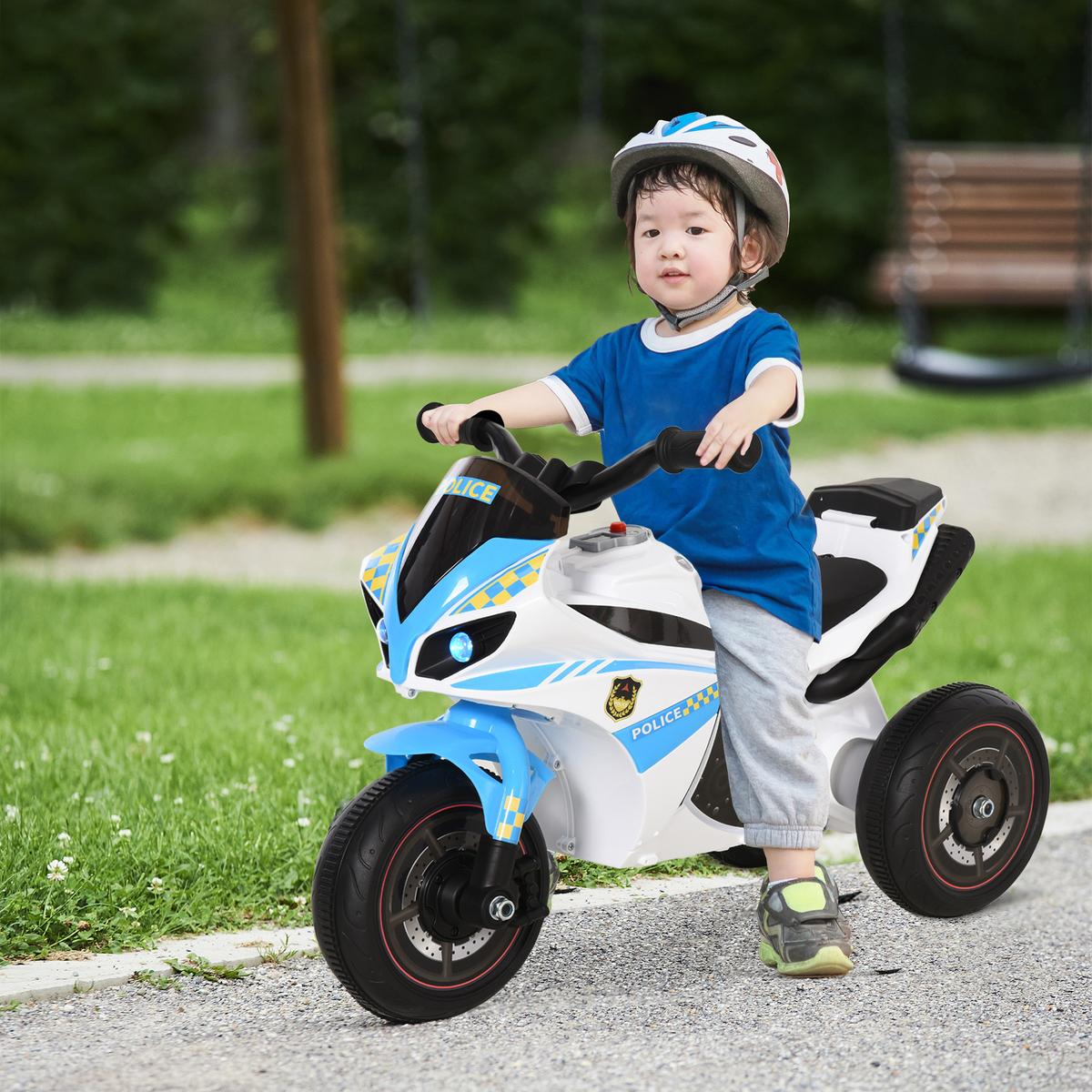 KINDER-RUTSCHAUTO Kunststoff Metall Weiß Blau - Blau, Kunststoff (74/39/48cm) - HOMCOM