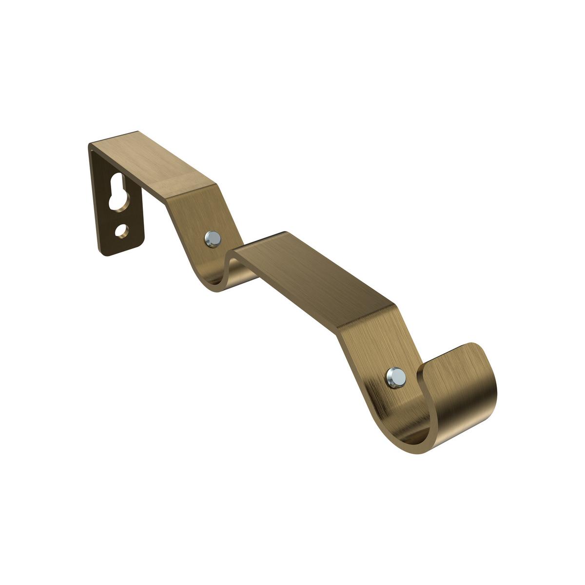 GARDINENSTANGE Olymp Matteo 100 cm, 2-läufig, 16 mm Ø Messing Antik - Messingfarben/Bronzefarben, Metall (100cm) - INTERDECO