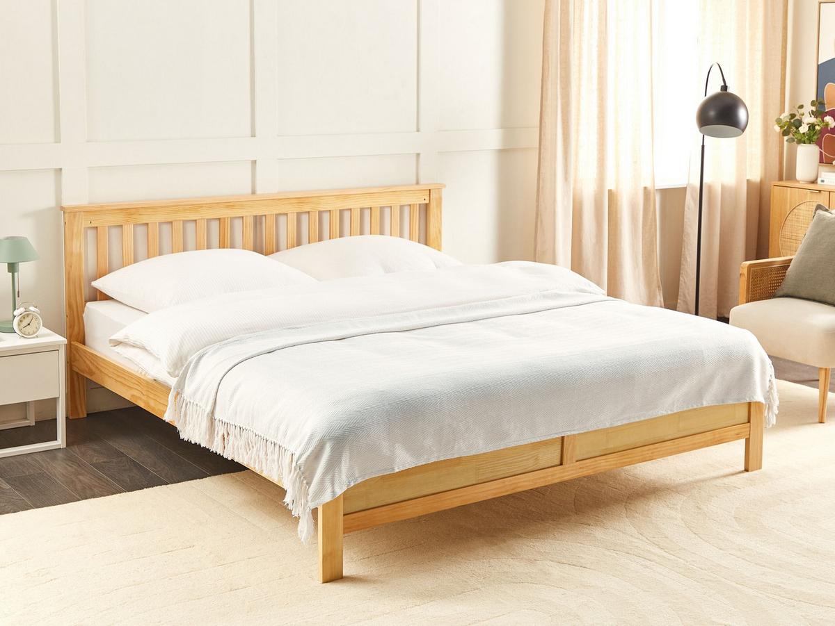 DECKE Weiß 220/240 cm Ampara - Weiß, Textil (220/240cm) - Beliani
