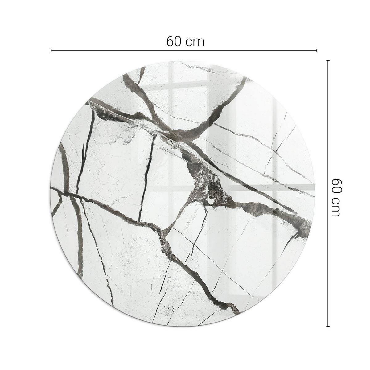 GLASPLATTE für Kamin Ø 60 cm - Weiß, Glas (60/60/0.4cm) - TULUP
