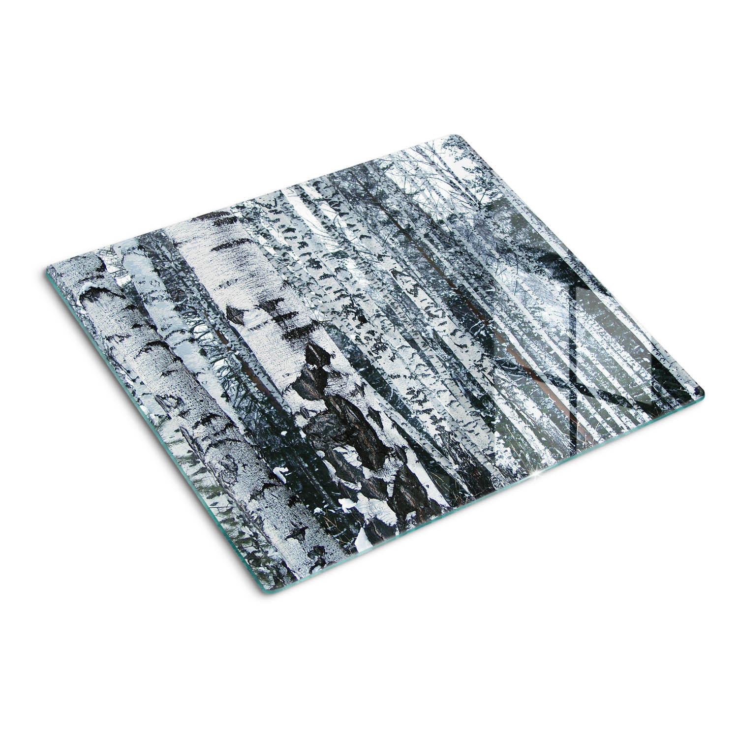 GLASPLATTE 60x52 cm Birken - Weiß, Glas (60/0.4/52cm) - TULUP