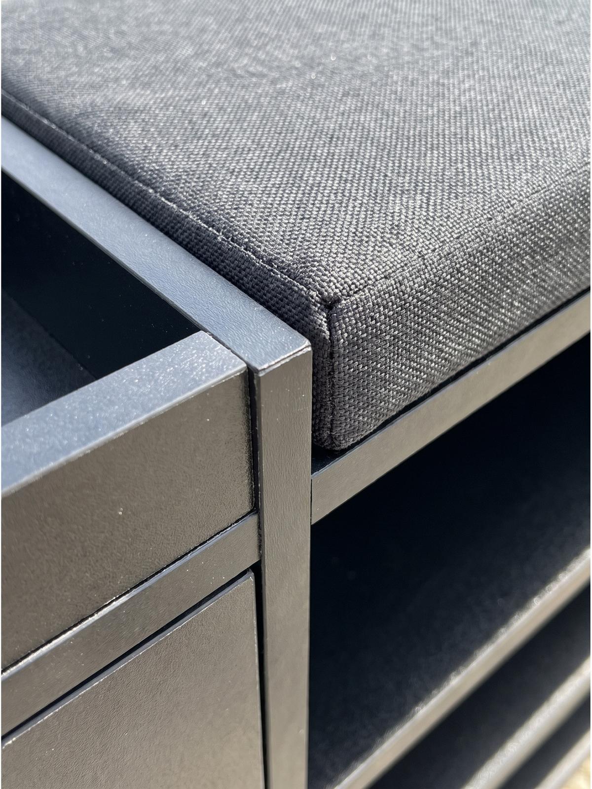 GARDEROBENBANK CARTAGENA, Stoff, Schwarz, 100 x 30 x 45 cm - Schwarz, Holzwerkstoff/Textil (100/45/30cm) - KADIMA DESIGN