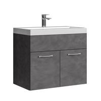 BADMÖBEL-SET Montreal 2 Teile Dunkel Grau - 60 x 35 x 51 cm - Grau, Holz (60/51/35cm) - Badplaats