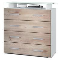 KOMMODE Pavos Eiche Nordic - Silbereichenfarben, Holzwerkstoff (76/81/35cm) - Vladon