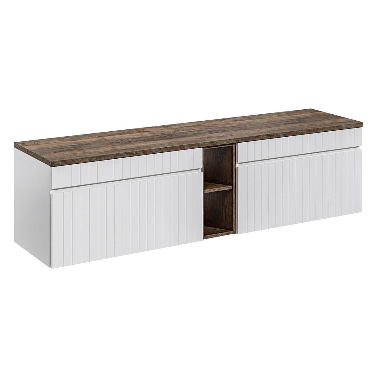 DOPPELWASCHTISCH 180cm Zelie Weiß - Weiß, Holzwerkstoff (180/48/46cm) - Petits-meubles