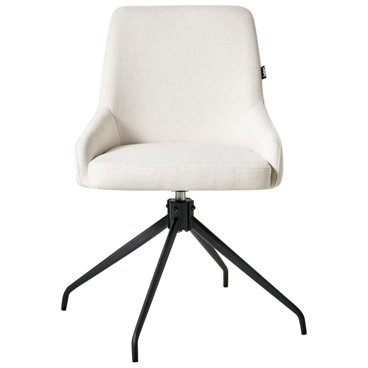 ESSZIMMERSTUHL 2er-Set Cremeweiß Jenner - Schwarz/Weiß, Textil (48/83/70cm) - Beliani