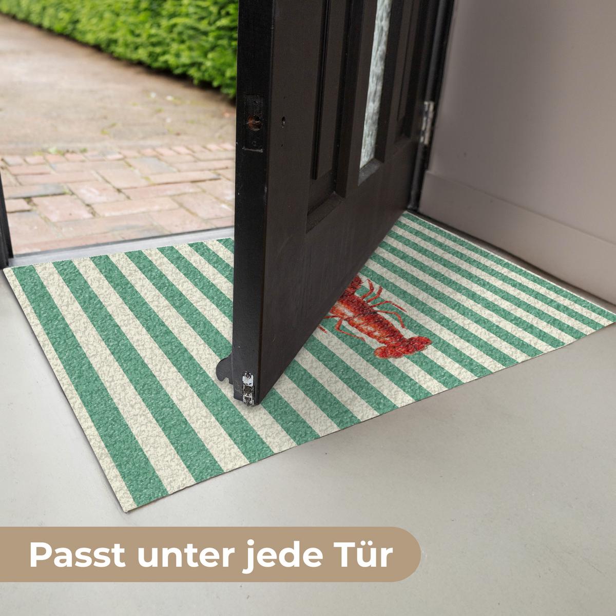 FUSSMATTE Krebs - Streifen - Realistisch - Sommerlich Schmutzmatte 60x40 cm - Multicolor, Kunststoff (60/0.4cm) - MuchoWow