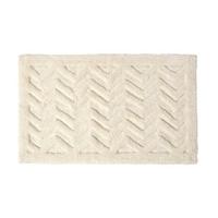 BADEMATTE 50/80 cm Chevron, Hochflor - Weiß, Textil (50/80cm) - Homescapes