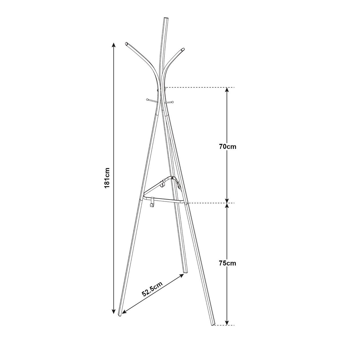 GARDEROBENSTÄNDER Vevelstad - Schwarz, Metall (52.5/181/52.5cm) - [en.casa]