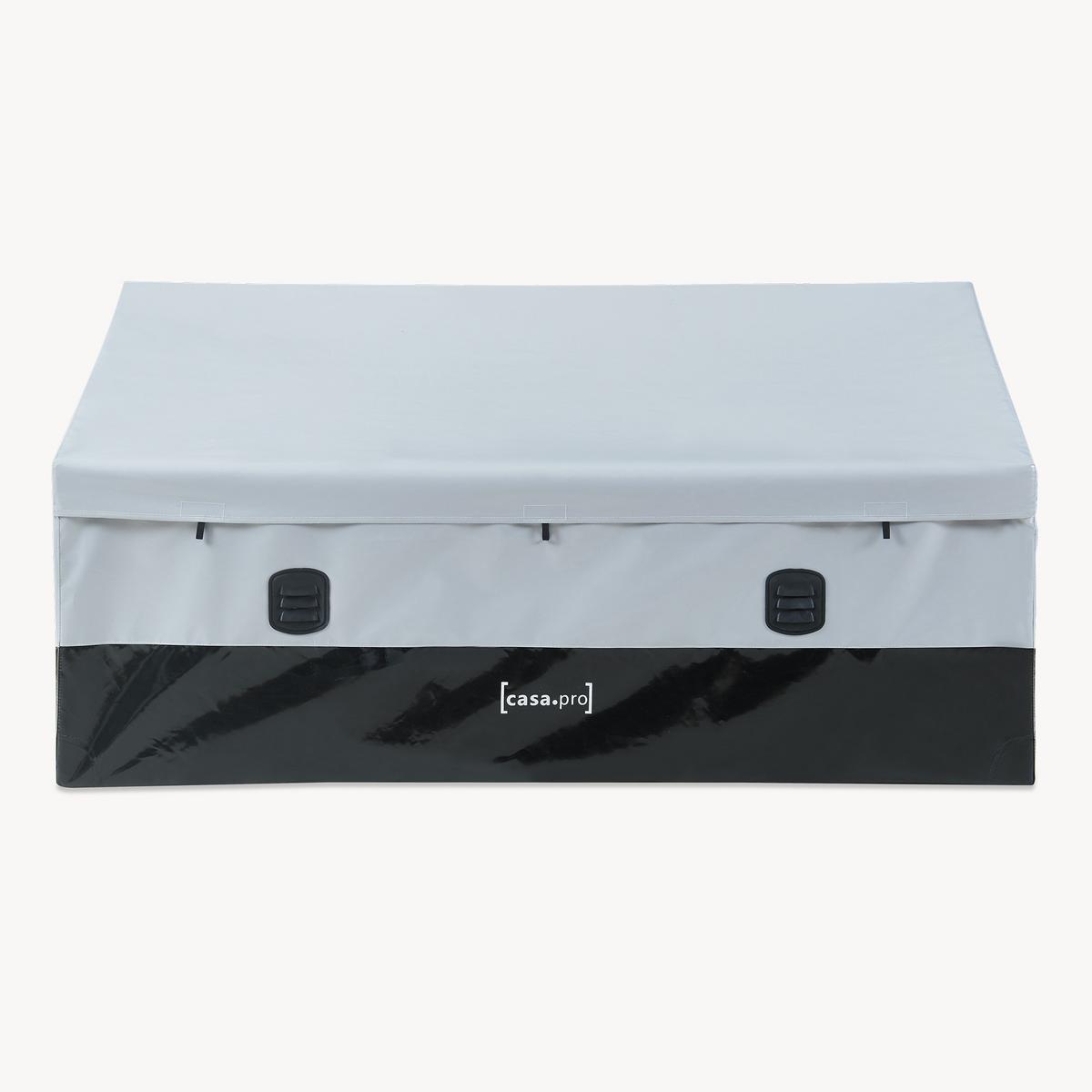 AUFBEWAHRUNGSBOX Alanno - Schwarz/Grau, Textil/Metall (155/75/64cm) - casa.pro