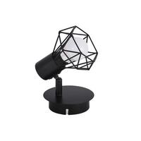WANDLEUCHTE Diamonds 17/8/8 cm - Schwarz, Metall (8/8/17cm) - Nettlife