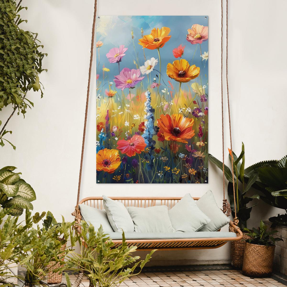 GARTENPOSTER Blumen - Natur - Botanik - Kunst Bild 120x180 cm - Hellblau, Kunststoff (120/180/0.2cm) - OnlyWow