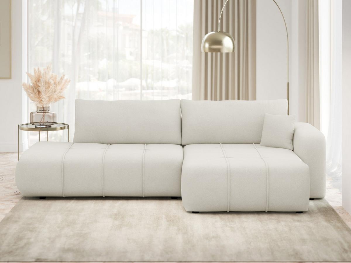 ECKSOFA Furyn O, Seite: Rechts - Creme/Schwarz, Holzwerkstoff/Kunststoff (262/145cm) - MIRJAN24