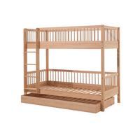 ETAGENBETT Kelci 2x90x200 mit Bettschublade Leiter Buche massiv natur - Buchefarben, Holz (90/200cm) - 58aufmkessel