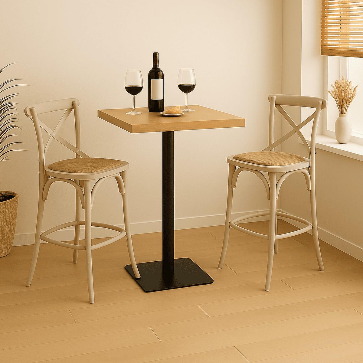 BARHOCKER aus massivholz und wiener geflecht - bistrot 110/50/51 cm - Eschefarben, Holz (50/100/53cm) - Signature