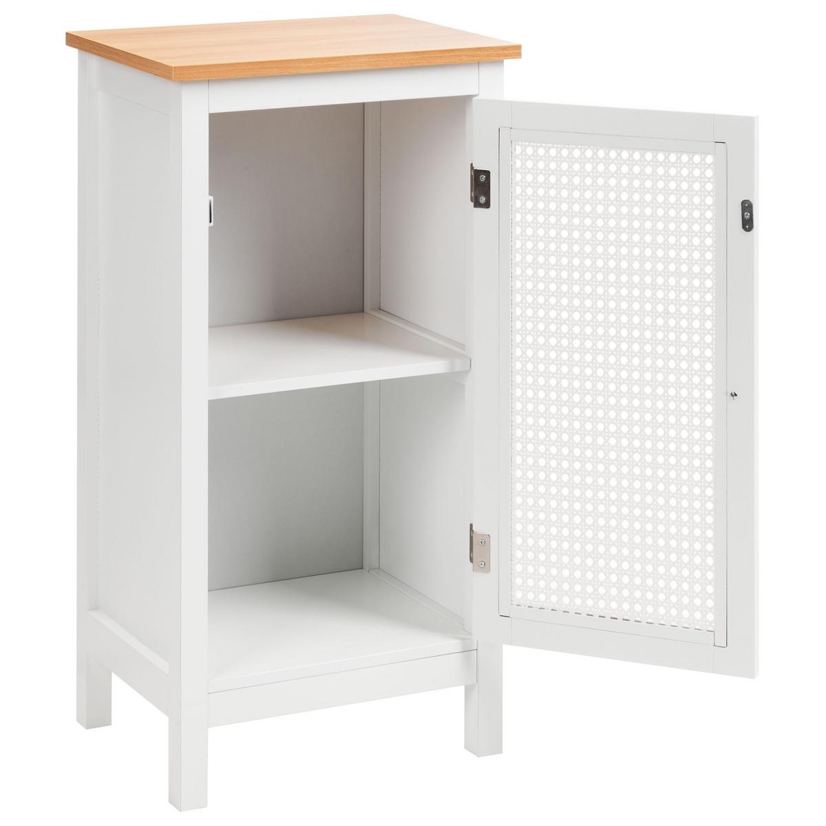 BADEZIMMERSCHRANK 40 cm Weiß Alamos - Weiß/Braun, Holzwerkstoff (40/75/30cm) - Beliani