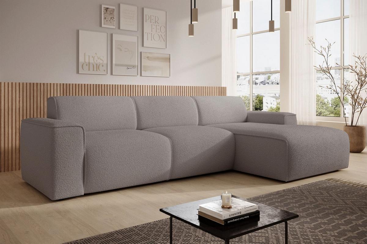 ECKSOFA Bouvi Graubraun rechts - Graubraun/Schwarz, Kunststoff/Textil (165/310cm) - Selsey