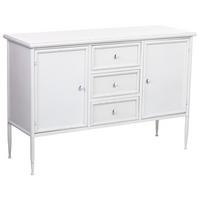 SCHRANK mit 2 Türen und 3 Metall-Schubladen 120x41x80 cm - Weiß, Metall (120/80/41cm) - Wanderlust