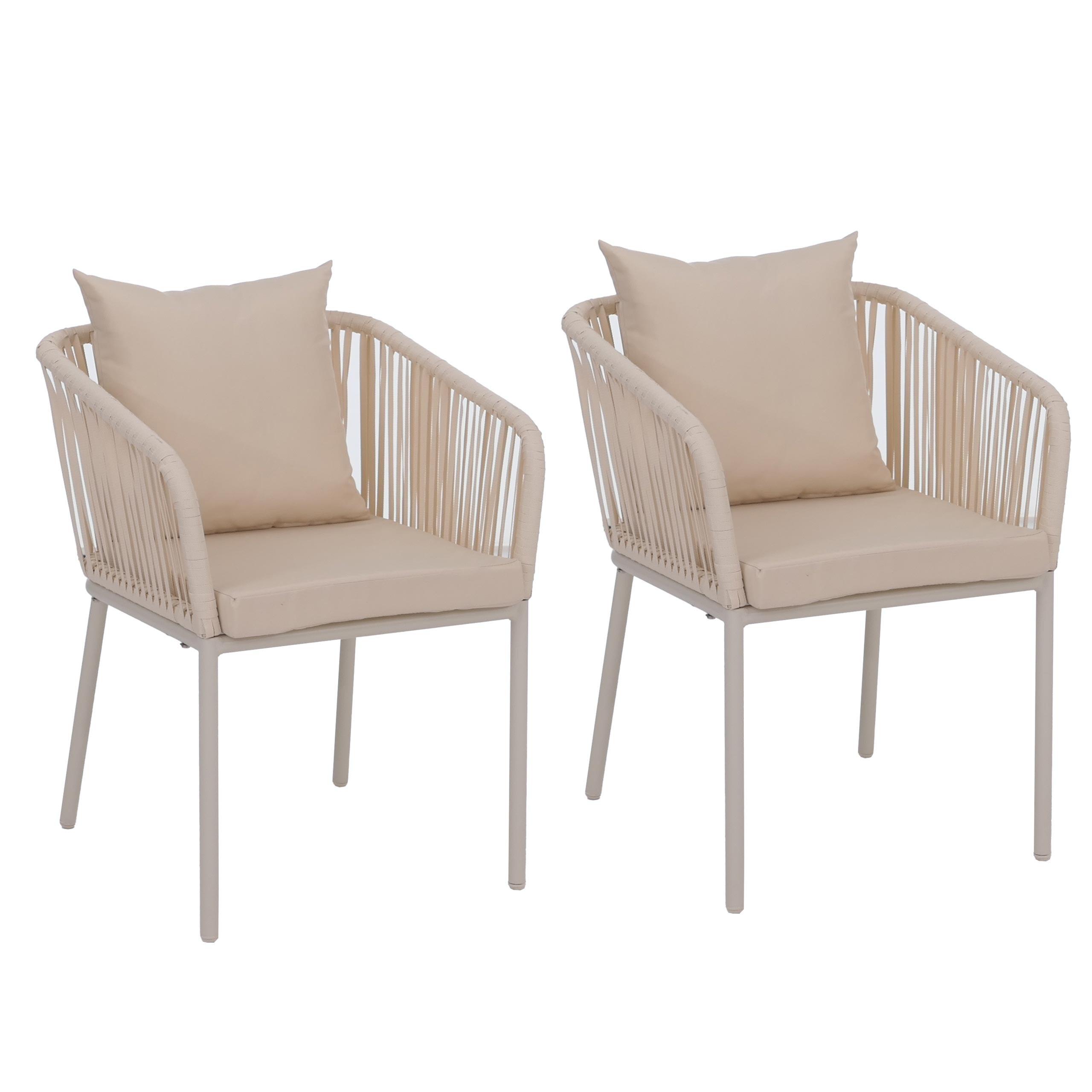 GARTENSTUHL Cremeweiß - Creme, Textil (55/75/55cm) - MCW