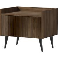 NACHTTISCH Arysa in Braun Walnuss Holzoptik 52/45/41 cm - Walnussfarben/Schwarz, Holzwerkstoff/Metall (52/45/41cm) - WFL GROUP