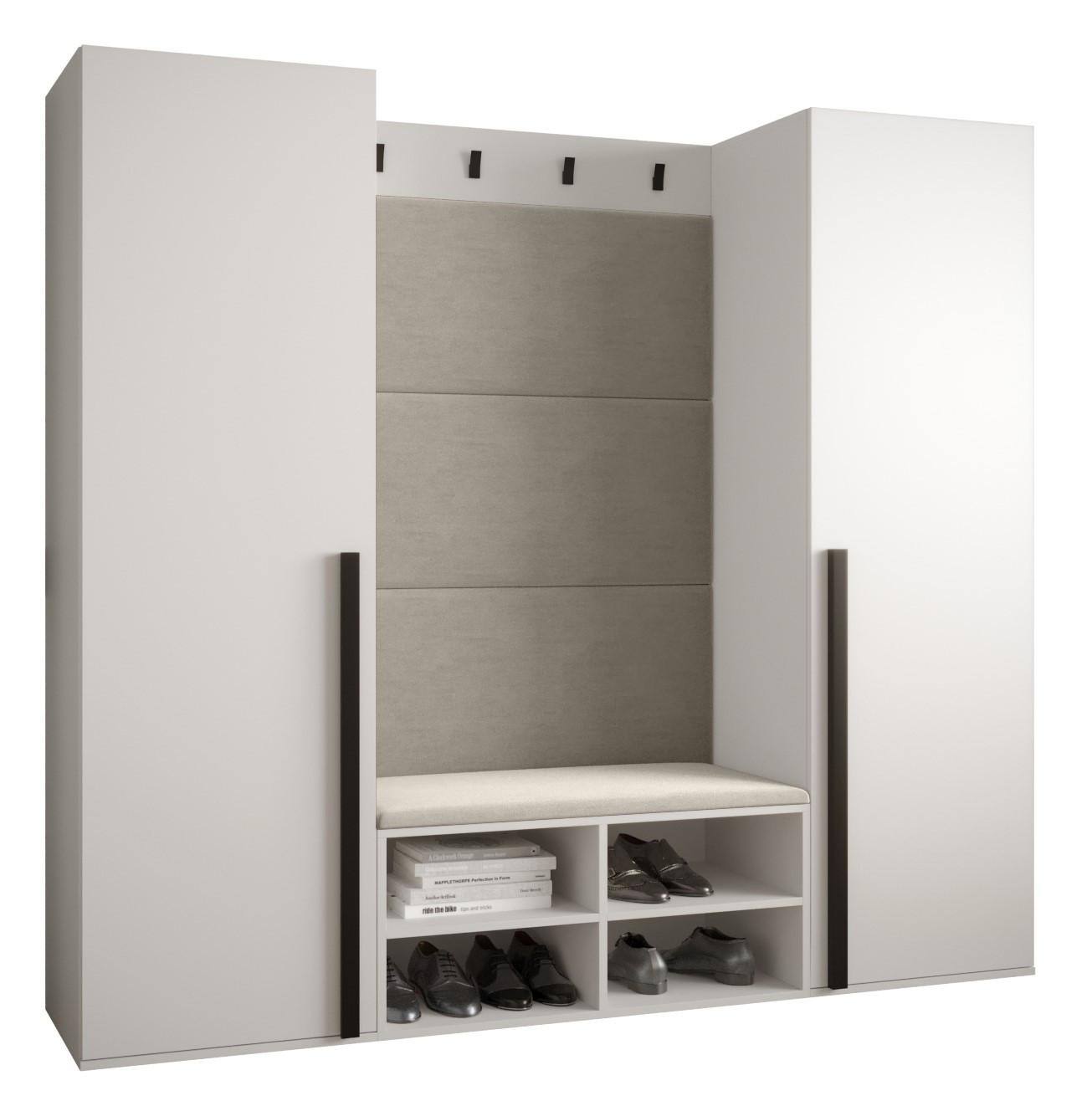 GARDEROBEN-SET 184/184/42 - Creme/Schwarz, Holz/Kunststoff (184/184/42cm) - MÖBEL KRYSPOL