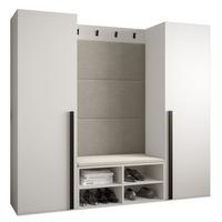 GARDEROBEN-SET 184/184/42 - Creme/Schwarz, Holz/Kunststoff (184/184/42cm) - MÖBEL KRYSPOL