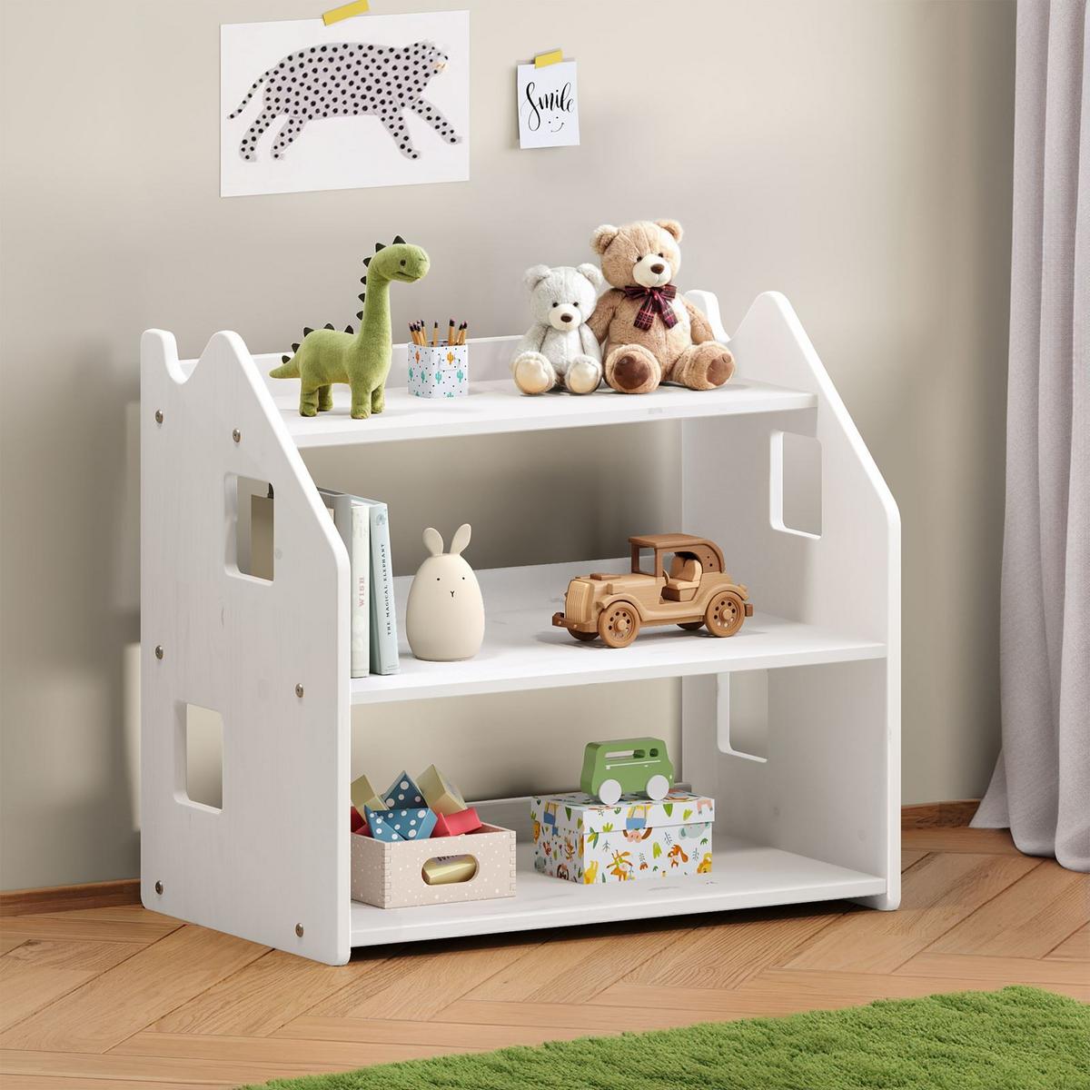 KINDERREGAL YASMIN weiß - Weiß, Holz (65/60/40cm) - IDIMEX