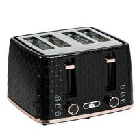 TOASTER für 4 Scheiben Schwarz - Schwarz, Kunststoff (27.6/18.9/29.3cm) - HOMCOM