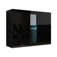 KOMMODE Vigo mit blauer LED Beleuchtung - Schwarz Hochglanz/Schwarz, Holzwerkstoff (120/90/38cm) - MIRJAN24