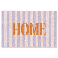 FUSSMATTE Lila – Orange – Streifen – Startseite 90x60 cm - Flieder, Kunststoff (90/0.4cm) - MuchoWow
