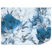 FOTOTAPETE für Wohnzimmer Blaue Pfingstrosen Zart Blumen Boho 200x140 - Blau/Weiß, Papier (200/140cm) - Muralo