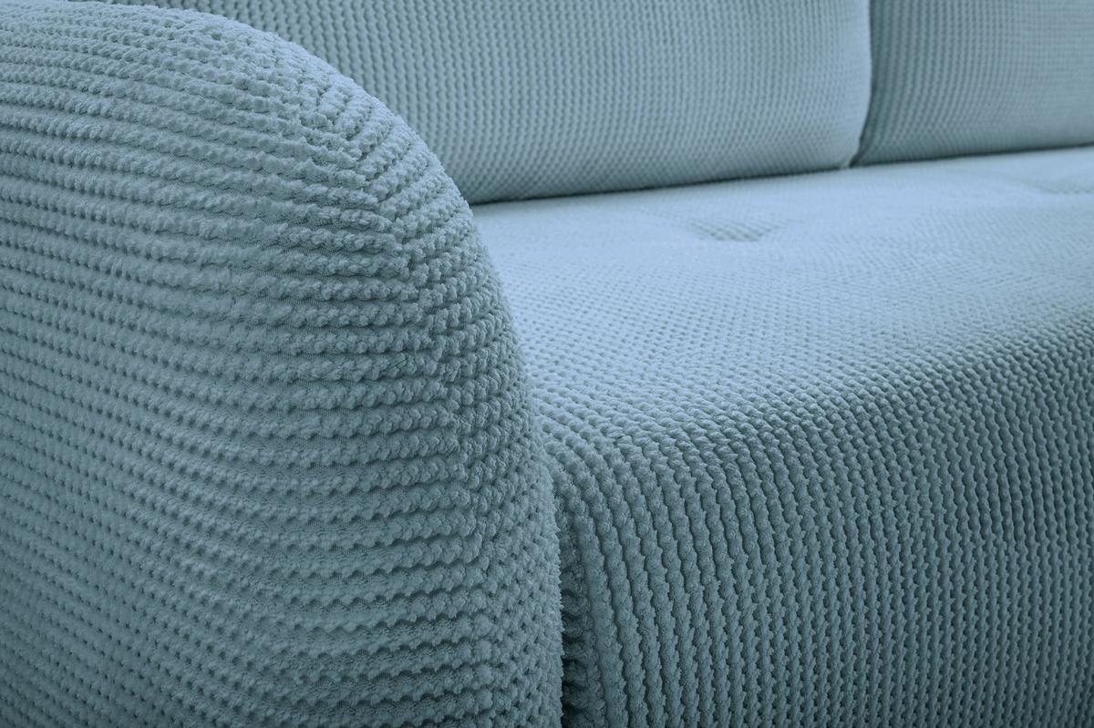BETTSOFA VIVO Grün Geflochtener Stoff mit Schlaffunktion - Grün, Holz (230/95/102cm) - MASSENO