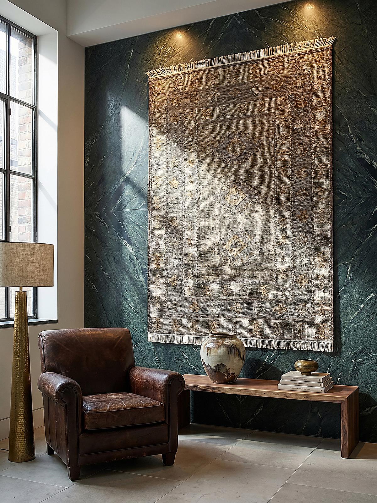 NATURTEPPICH handgewebt mit Fransen BERMEO, im Vintage-Stil, Natur, 140 x 200 cm - Beige, Textil (200/140cm) - KADIMA DESIGN