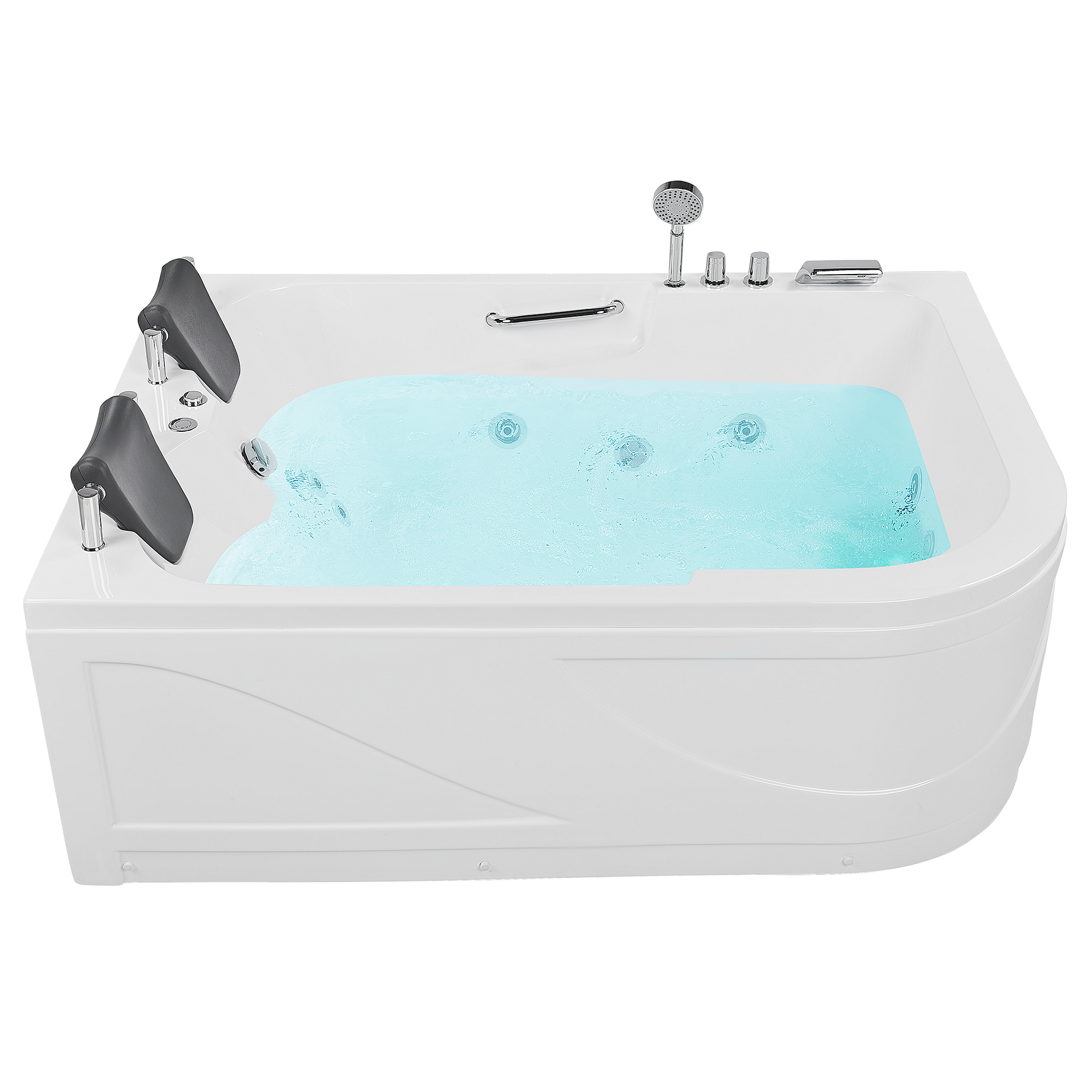 WHIRLPOOL-BADEWANNE mit LED 119x170x59 cm weiß Bayamo - Weiß, Kunststoff (119/59/170cm) - Beliani