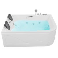 WHIRLPOOL-BADEWANNE mit LED 119x170x59 cm weiß Bayamo - Weiß, Kunststoff (119/59/170cm) - Beliani