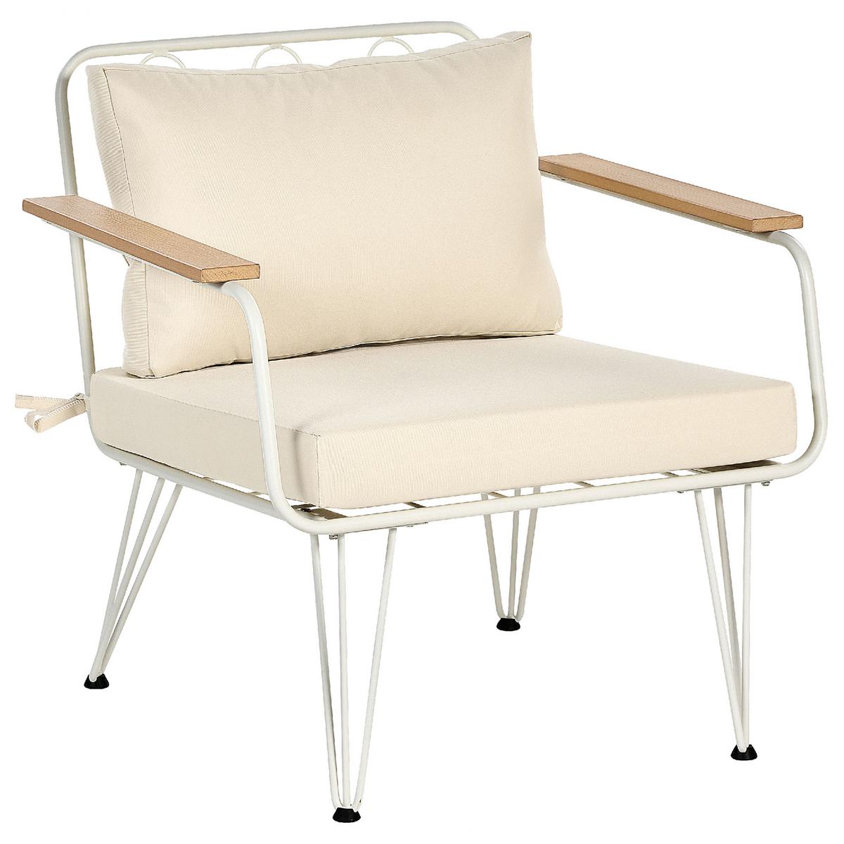 LOUNGE-SET 4-sitzer Stahl Beige Montesilvano - Beige, Metall - Beliani