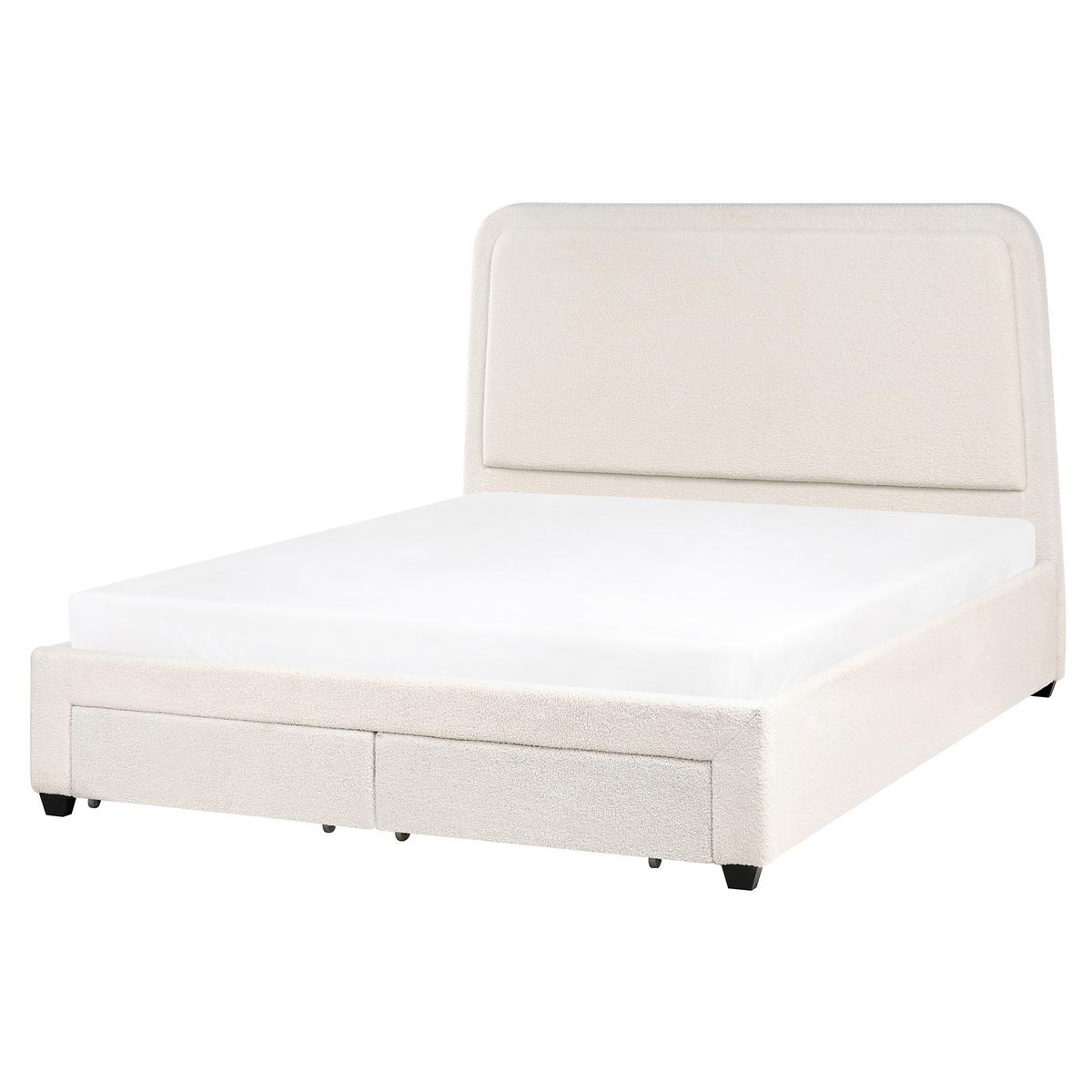 BETT 160/200 cm Cremeweiß Sardent - Schwarz/Weiß, Textil (160/200cm) - Beliani